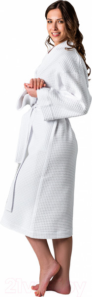 Изображение товара Халат Lilia Женский вафельный 21С-019В (р-р 44-46/170, белый)