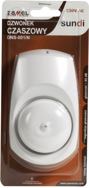 Изображение товара Электрический звонок Zamel С чашей DNS-001N / DNS-001-N-BI (белый)