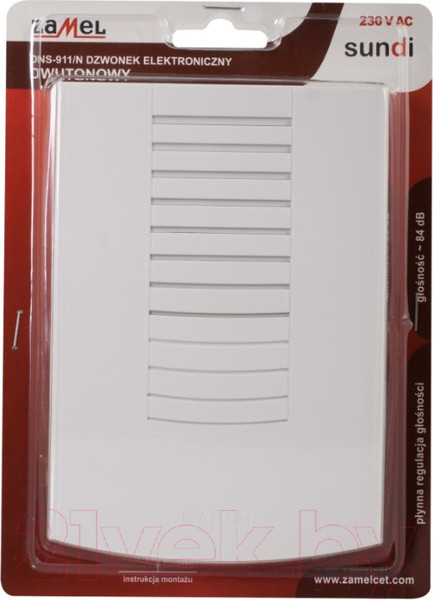 Изображение товара Электрический звонок Zamel Двухтональный DNS-911/N / DNS-911-N-BIA (белый)