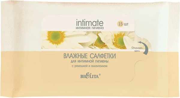 Изображение товара Влажные салфетки для интимной гигиены Витэкс Intimate Деликатный уход (15шт)