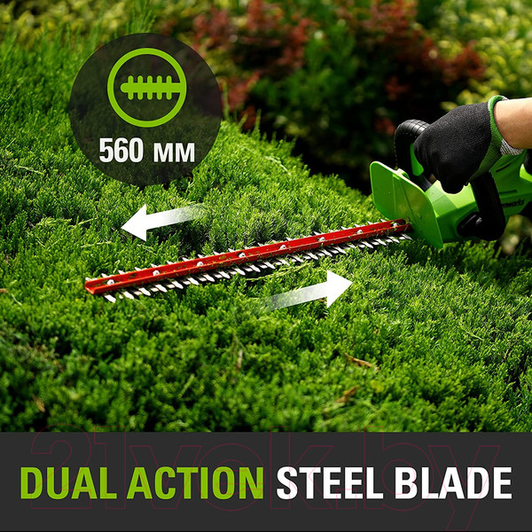 Изображение товара Кусторез аккумуляторный Greenworks G24HT56 24V 56см / 2205507 (без АКБ и ЗУ)