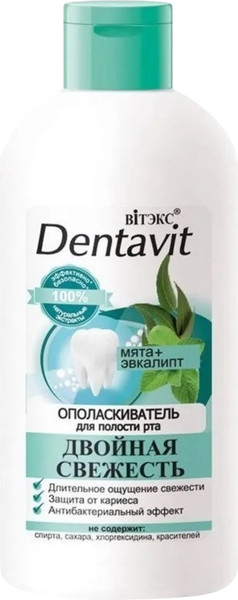 Изображение товара Ополаскиватель для полости рта Витэкс Мята + Эвкалипт Двойная свежесть (285мл)
