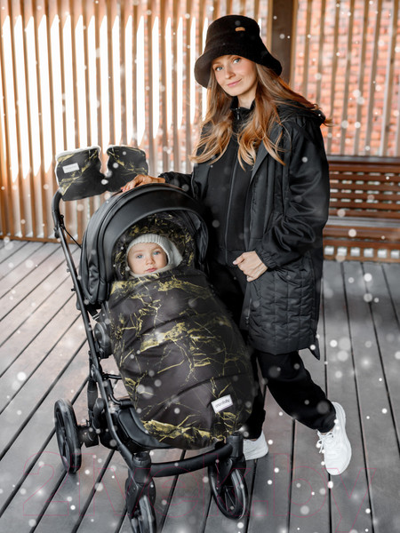 Изображение товара Конверт детский Amarobaby Snowy Baby Мрамор / AMARO-6101-MR (черный)