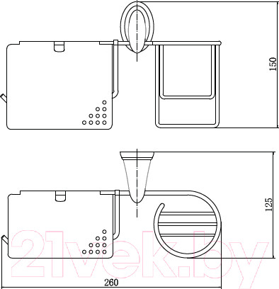 Изображение товара Держатель для туалетной бумаги Fashun A1503-1 (с держателем для освежителя)