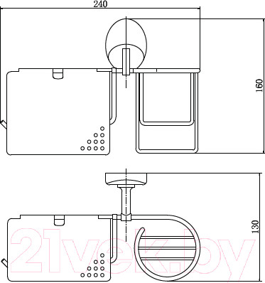 Изображение товара Держатель для туалетной бумаги Fashun A1603-1 (с держателем для освежителя)
