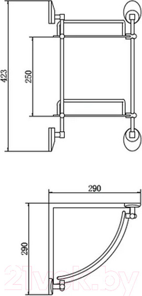 Изображение товара Полка для ванной Fashun A1907-2 (угловая)