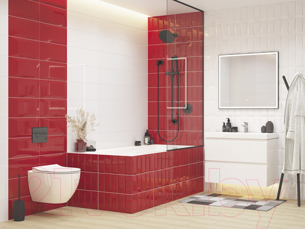 Изображение товара Плитка Cersanit Evolution Кирпичи Рельеф EVG413 (200x440, красный)