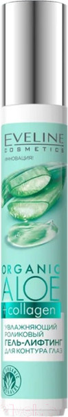 Изображение товара Гель для век Eveline Cosmetics Organic Aloe+Collagen Увлажняющий роликовый (15мл)
