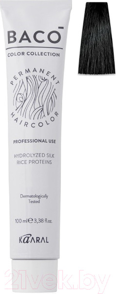 Изображение товара Крем-краска для волос Kaaral Baco 1.0 (черный)