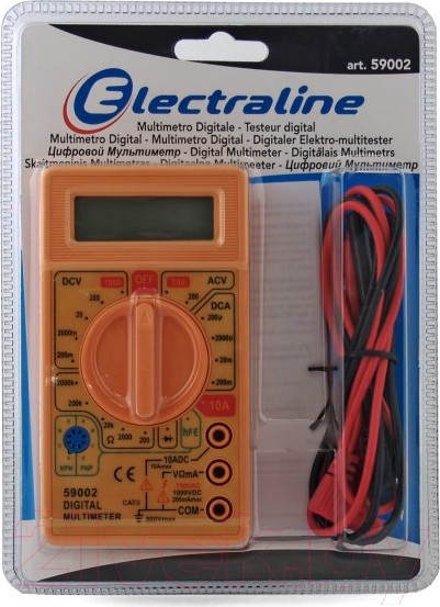 Изображение товара Мультиметр цифровой Electraline 59002 (желтый)