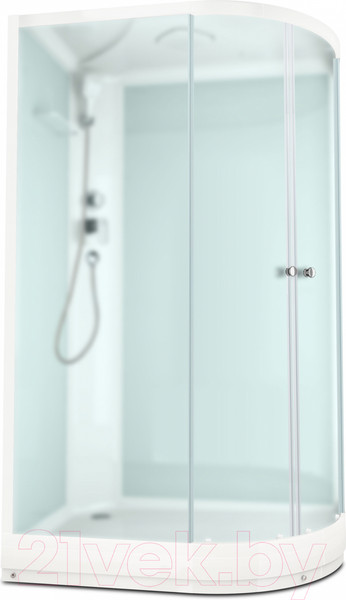 Изображение товара Душевая кабина Domani-Spa Delight 128 L / DS01D128LLWM00 (белый/сатин-матированное стекло)