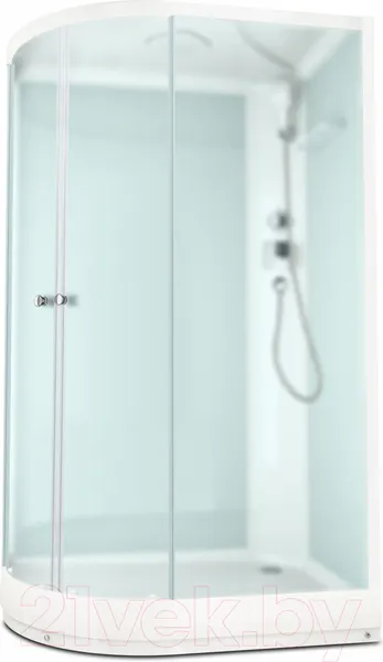 Изображение товара Душевая кабина Domani-Spa Delight 128 R / DS01D128RLWM00 (белый/сатин-матированное стекло)