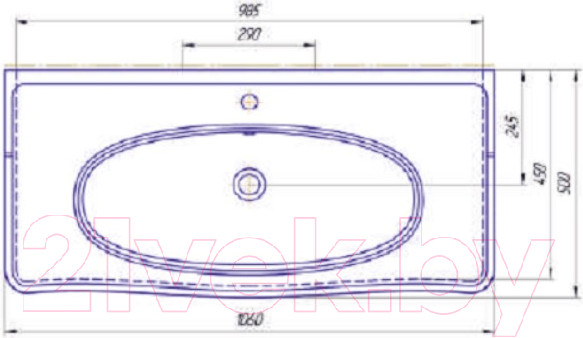 Изображение товара Тумба с умывальником Eva Gold Giovanni + Модерн 105 (с сифоном)