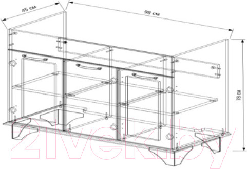 Изображение товара Тумба с умывальником Eva Gold Giovanni + Модерн 105 (с сифоном)