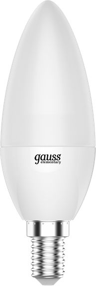 Изображение товара Лампа Gauss Elementary Свеча 6W 450lm 4100K Е14 / 33126