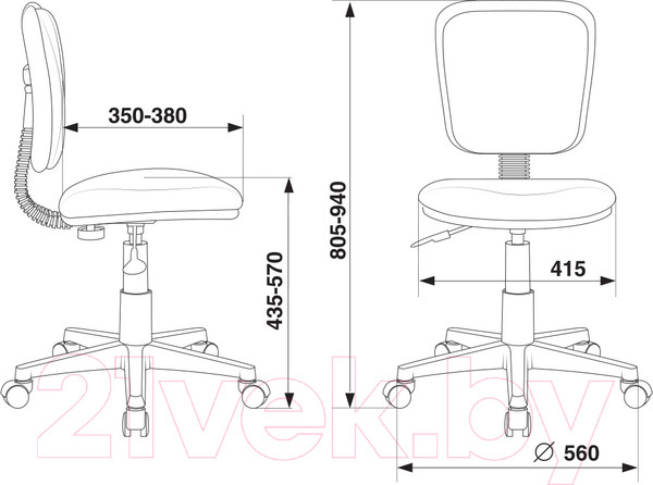 Изображение товара Кресло детское Бюрократ CH-W204NX (розовый Velvet 36/пластик белый)