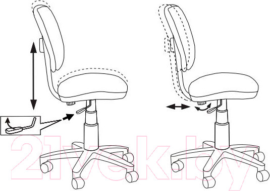 Изображение товара Кресло детское Бюрократ CH-W204NX (розовый Velvet 36/пластик белый)