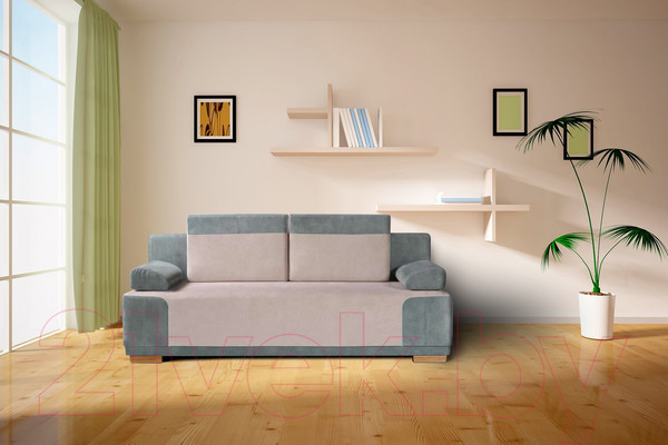 Изображение товара Диван KRONES Атлант 3 (велюр мятный/кремовый)