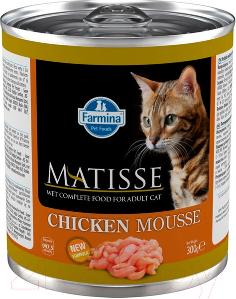 Изображение товара Влажный корм для кошек Farmina Matisse Mousse Chicken (300г)