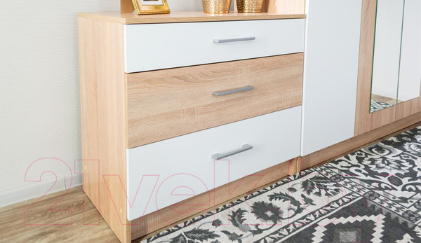 Изображение товара Комод Империал Алена 3 ящика (дуб сонома/белый)