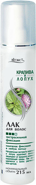 Изображение товара Лак для укладки волос Витэкс Экстрасильной фиксации Крапива и лопух (215мл)