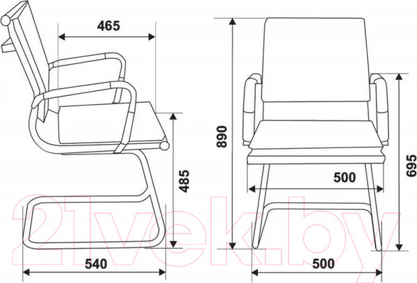 Изображение товара Стул офисный Бюрократ CH-993-Low-V (слоновая кость/низкая спинка/хром)