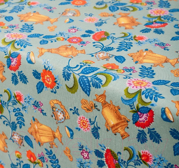 Изображение товара Скатерть Stolima Барыня-сударыня 822-3 Самовары (220x140)