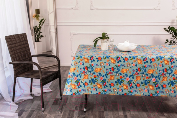 Изображение товара Скатерть Stolima Барыня-сударыня 822-3 Самовары (220x140)