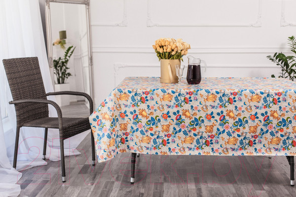 Изображение товара Скатерть Stolima Барыня-сударыня 822-1 Самовары (220x140)