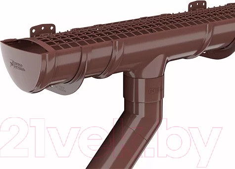 Изображение товара Колено трубы водосточной Технониколь ПВХ 108 градусов / 519644 (коричневый)