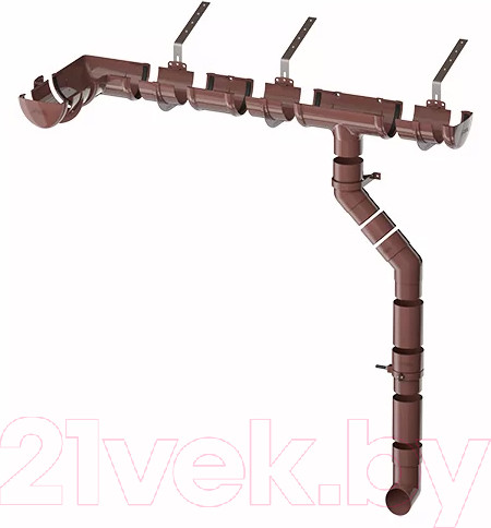 Изображение товара Колено трубы водосточной Технониколь ПВХ 108 градусов / 519644 (коричневый)