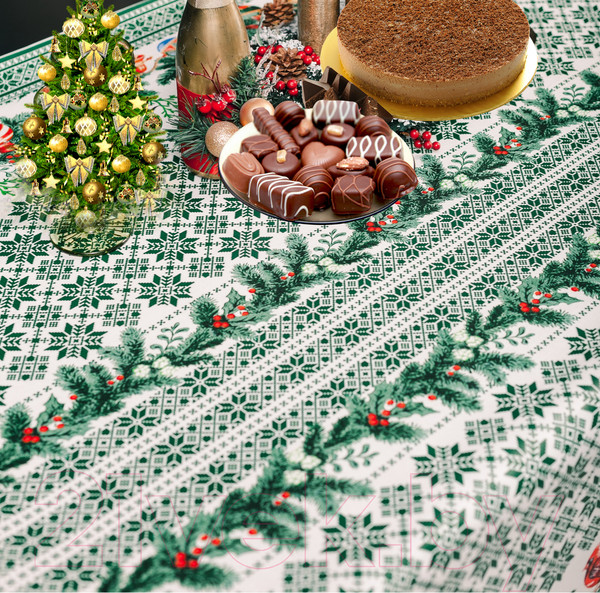 Изображение товара Скатерть Stolima Барыня-сударыня 802-3 Новогодний (220x140)