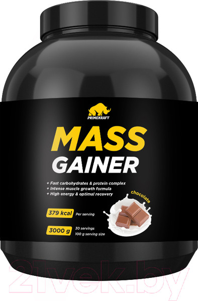 Изображение товара Гейнер Prime Kraft Mass Gainer (3кг банка, шоколад)