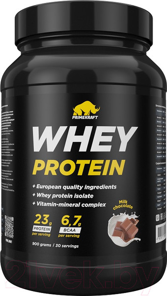 Изображение товара Протеин Prime Kraft Whey Молочный Шоколад (900г, банка)