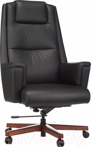 Изображение товара Кресло офисное Бюрократ Duke (черный кожа/дерево)