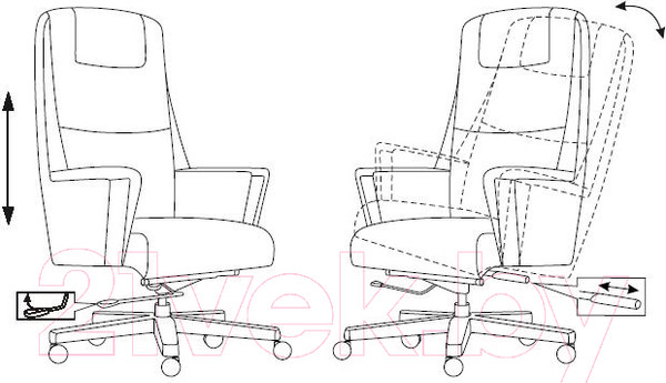 Изображение товара Кресло офисное Бюрократ Duke (черный кожа/дерево)