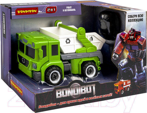 Изображение товара Игрушка-конструктор Bondibon Bondibot 2 в 1 Мусоровоз-робот / ВВ5258