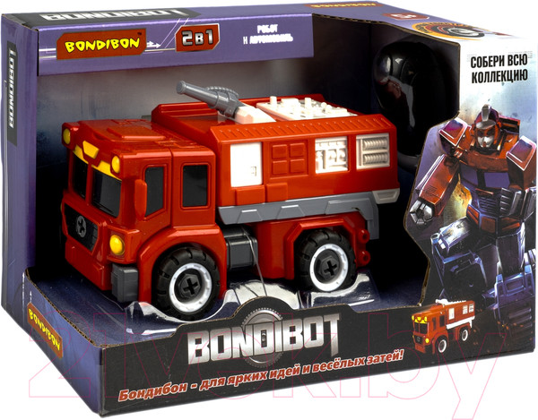 Изображение товара Игрушка-конструктор Bondibon Bondibot 2 в 1 Пожарная машина-робот / ВВ5260