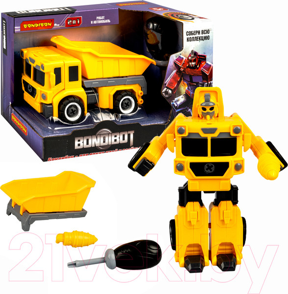 Изображение товара Игрушка-конструктор Bondibon Bondibot 2 в 1 Строительный самосвал-робот / ВВ5256