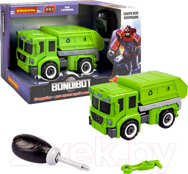 Изображение товара Игрушка-конструктор Bondibon Bondibot 2 в 1 Мусоровоз-робот / ВВ5257