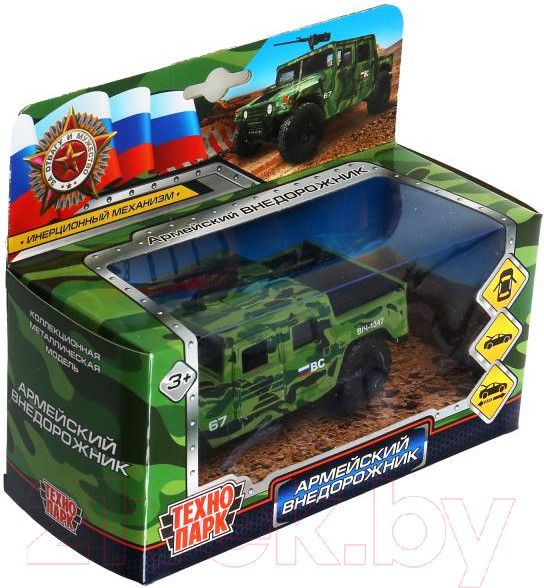 Изображение товара Автомобиль игрушечный Технопарк Армейский внедорожник Пикап / HUMVEPICKUP-12MIL-GN