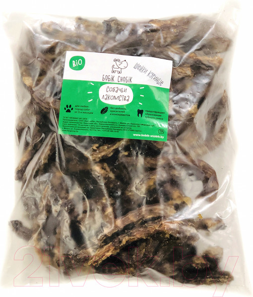 Изображение товара Лакомство для собак Бобик Снобик Шейки куриные / 020303 (500г)