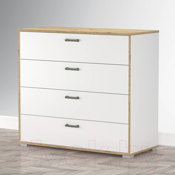 Изображение товара Комод Интерлиния SC-4Ш (дуб золотой/белый платинум)