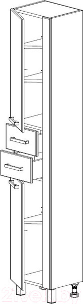 Изображение товара Шкаф-пенал для ванной СанитаМебель Джаст 52.350 (левый)