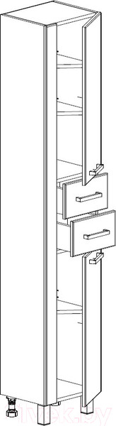 Изображение товара Шкаф-пенал для ванной СанитаМебель Джаст 52.350 (правый)