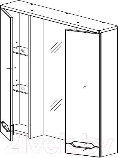 Изображение товара Шкаф с зеркалом для ванной СанитаМебель Сизаль 14.800