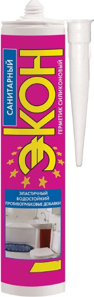 Изображение товара Герметик силиконовый Экон Санитарный (280мл, прозрачный)