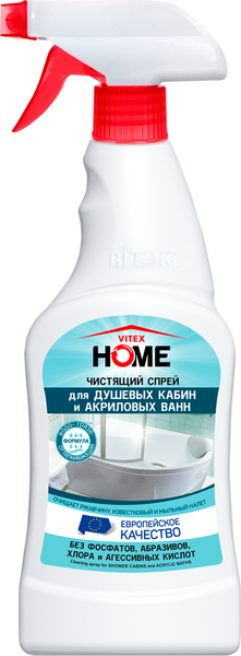Изображение товара Чистящее средство для ванной комнаты Витэкс Home спрей для душевых кабин и акриловых ванн (500мл)
