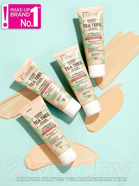 Изображение товара Тональный крем Eveline Cosmetics Botanic Expert Матирующий антибактериальный 3-в-1 04 Vanilla (30мл)