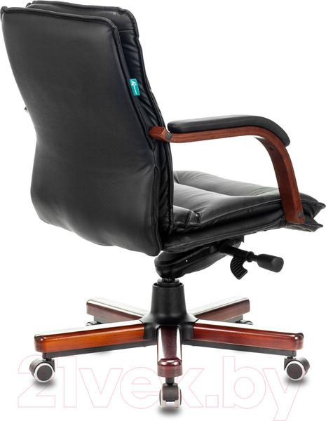 Изображение товара Кресло офисное Бюрократ T-9927 Walnut-Low (черный кожа/дерево)